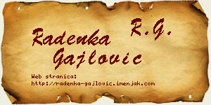 Radenka Gajlović vizit kartica